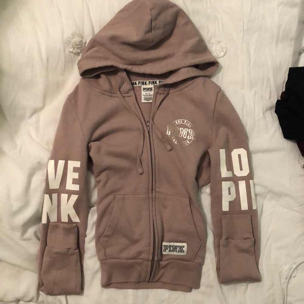 PINK Zip up Hoodie size XSmall